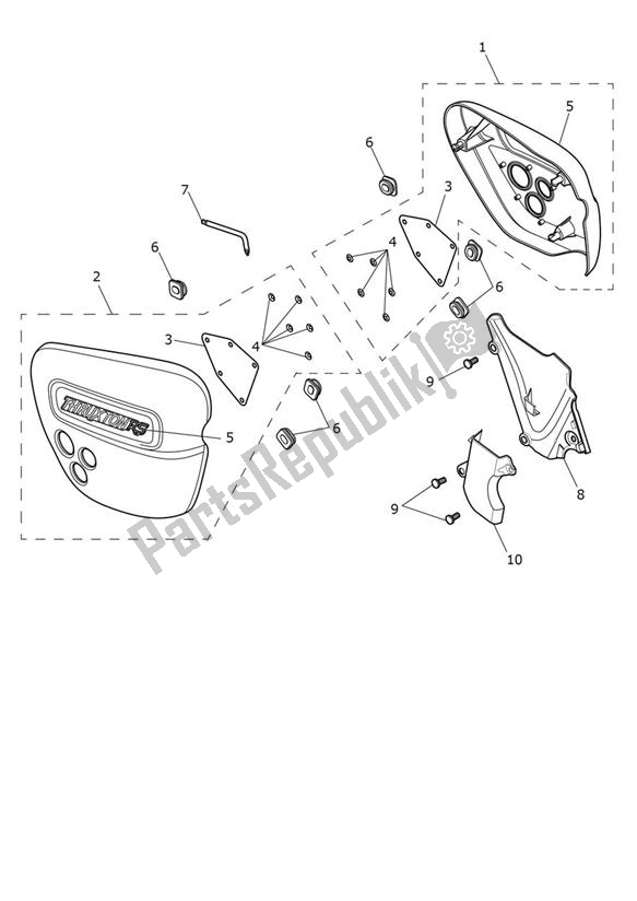 All parts for the Fairing Laterally of the Triumph Thruxton RS 1200 2020 - 2024