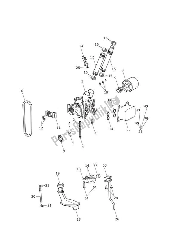 Tutte le parti per il Oilpump Lubrication del Triumph Trophy 1215 SE 2013 - 2017
