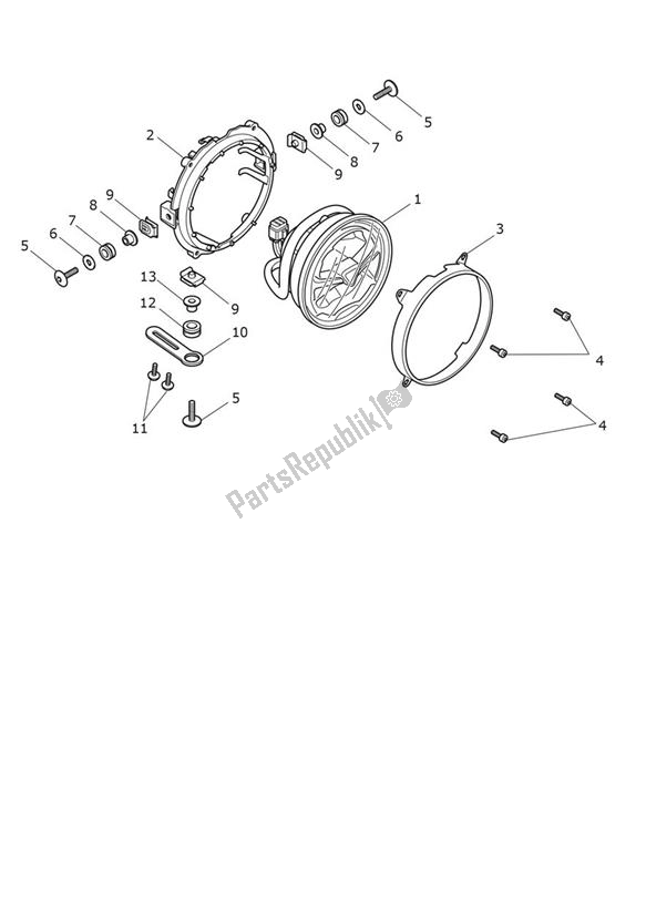 All parts for the Headlight of the Triumph Speed Triple 1200 RR 1160 2021 - 2024