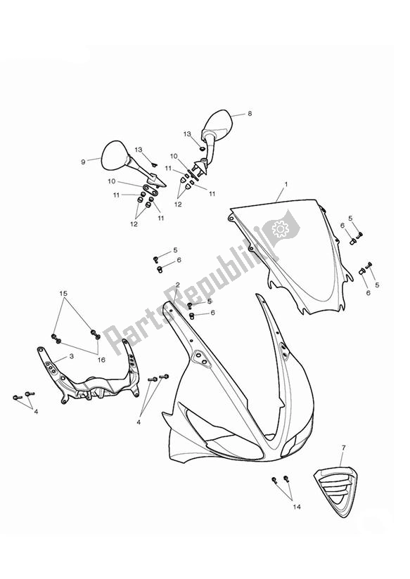 All parts for the Cockpit of the Triumph Daytona R UP TO VIN 564947 675 2009 - 2017