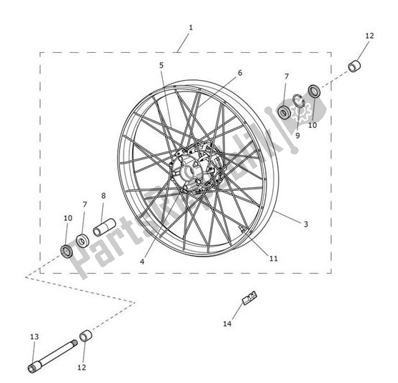 Alle onderdelen voor de Voorwiel van de Triumph Scrambler 1200 XC UP TO AE 9097 2019 - 2020