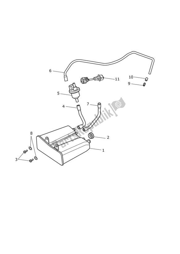 All parts for the Evap System From Vin937275 of the Triumph Bonneville T 100 UP TO VIN AC 5926 +budekins 865 2002 - 2016