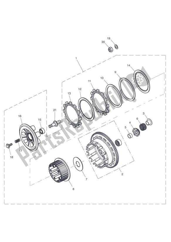 Toutes les pièces pour le Embrayage du Triumph Tiger Sport UP TO VIN 750469 1050 2013 - 2021