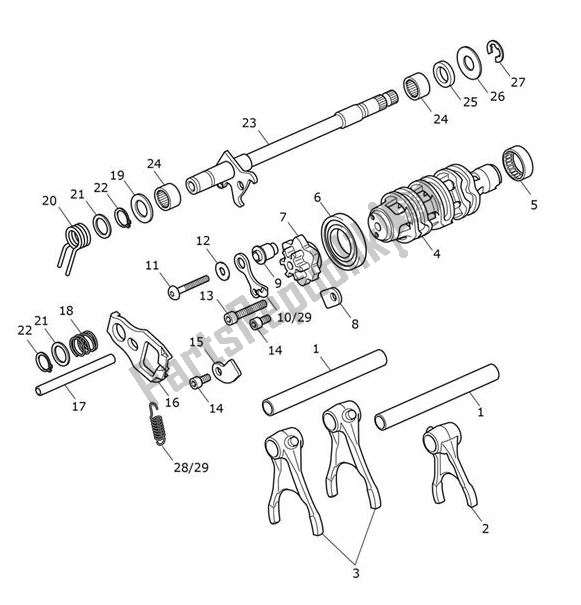 Alle onderdelen voor de Gear Selection Shaft van de Triumph Speed Triple 1200 RS 1160 2021 - 2024