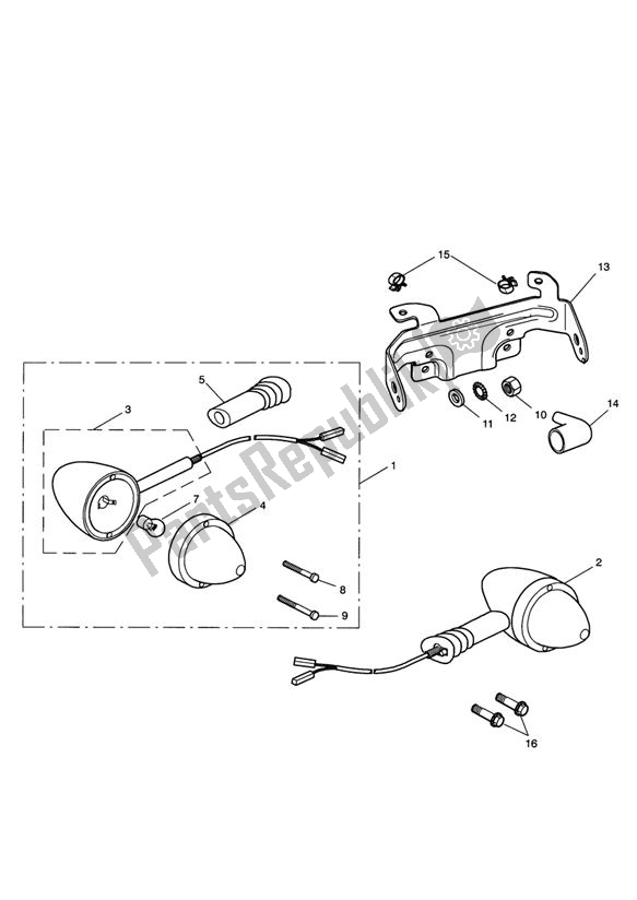 All parts for the Indicator Front of the Triumph Scrambler Carburator UP TO 2007 865 2006 - 2008