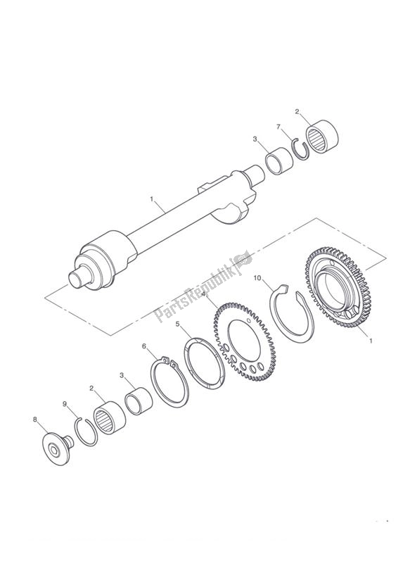 All parts for the Balancer Shaft of the Triumph Tiger 1050 & SE 2007 - 2013