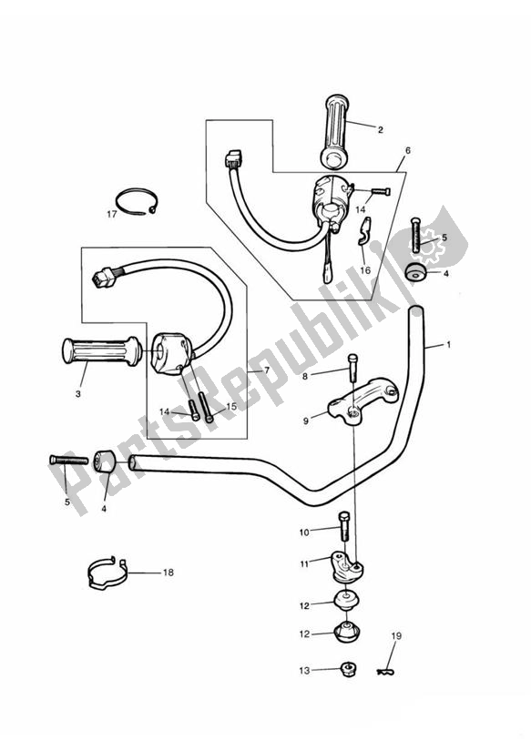 Tutte le parti per il Handlebar Switch del Triumph Adventurer UP TO VIN 71698 885 1996 - 1998