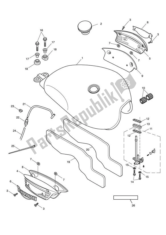 All parts for the Fueltank Up To Vin317246 of the Triumph Thruxton Carburator 865 2004 - 2007