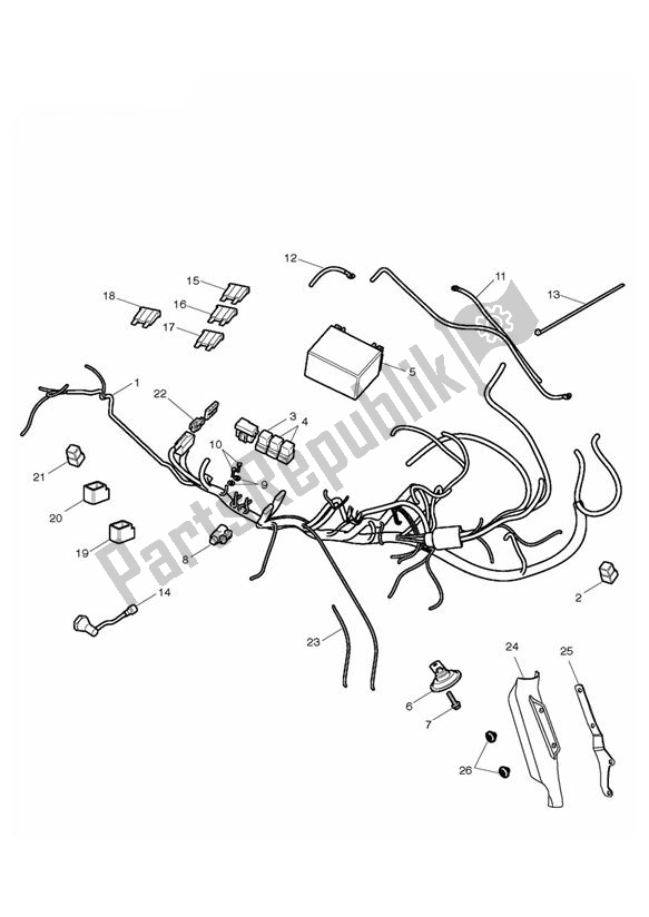 All parts for the Electrical Equipment of the Triumph Tiger 1050 & SE 2007 - 2013