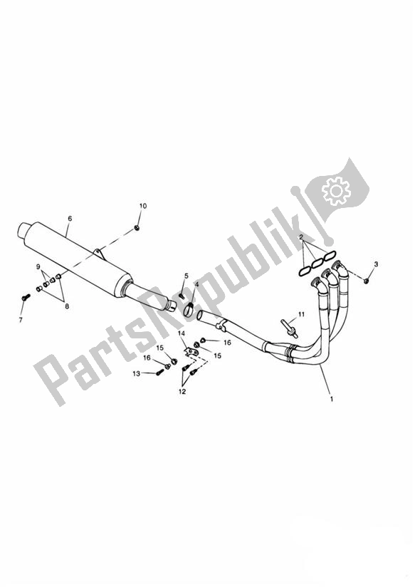 All parts for the Exhaust Doppelschwinge of the Triumph Sprint RS 955 From VIN 139277 2002 - 2004