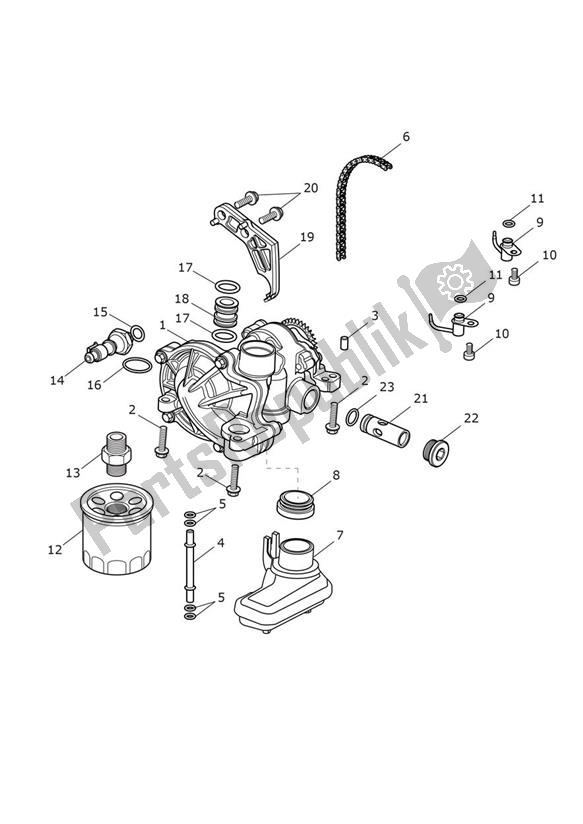 Toutes les pièces pour le Oilpump Lubrication du Triumph Bonneville T 100 UP TO VIN AC 5926 +budekins 865 2002 - 2016