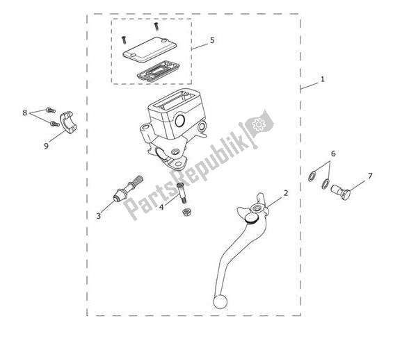 All parts for the Master Cylinder Assy Front of the Triumph Tiger 1200 XRX 1215 2018 - 2020