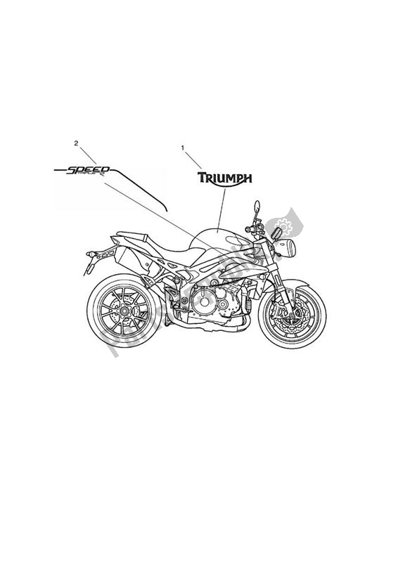 Todas as partes de Decal Up To Vin 657552 do Triumph Speed Triple R UP TO VIN 735436 1050 2012 - 2016