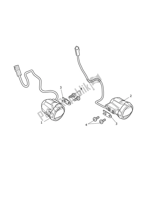 Alle onderdelen voor de Mistlampen van de Triumph Tiger 1200 GT Explorer 1215 2022 - 2024