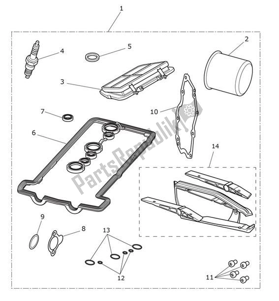 Tutte le parti per il Servicekit del Triumph Tiger XR From VIN 855532 1215 2018 - 2020