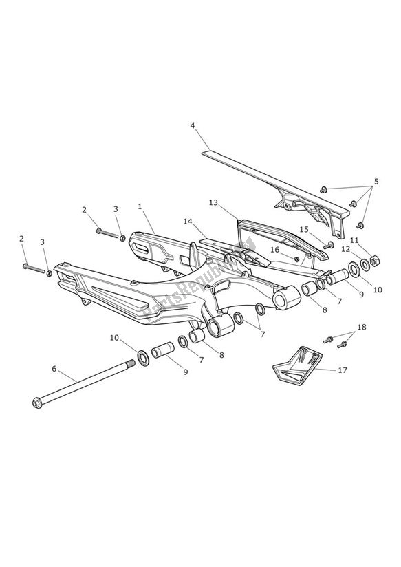 All parts for the Swingarm of the Triumph Tiger 800 XC 2010 - 2020