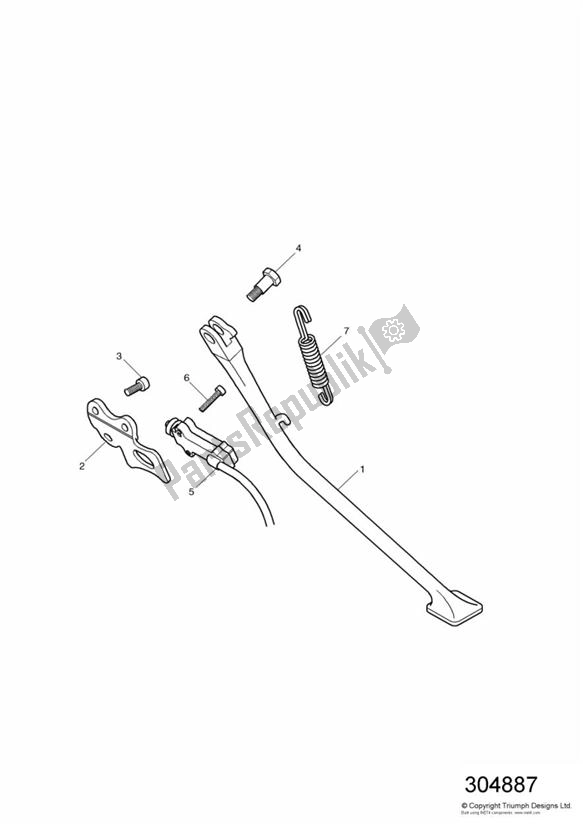 Tutte le parti per il Cavalletto Laterale del Triumph TT 600 599 2000 - 2003