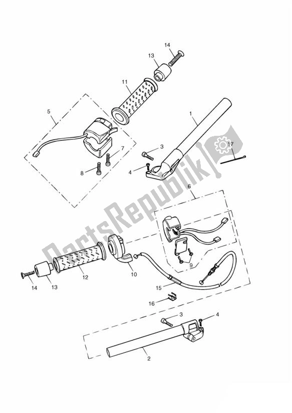 Todas as partes de Handlebar Switch do Triumph Speed Four 599 2002 - 2006