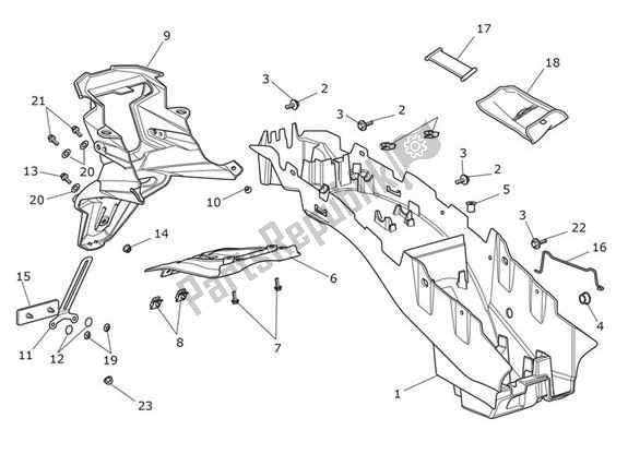 All parts for the Mudguard Rear Tiger Xca From Vin855532 of the Triumph Tiger XCA From VIN 855532 1215 2018 - 2021