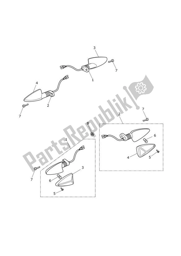 Alle onderdelen voor de Indicator van de Triumph Daytona 675 From VIN 564948 2017 - 2018