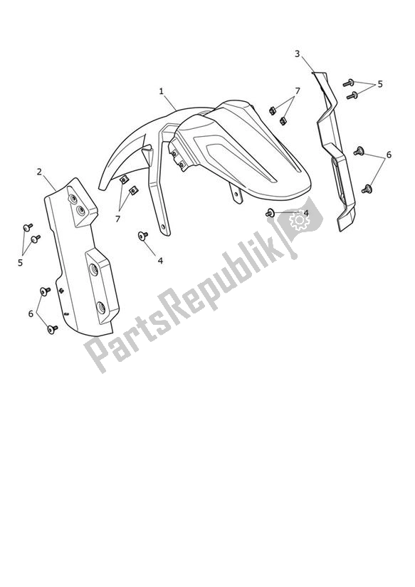 Toutes les pièces pour le Garde-boue Avant du Triumph Tiger 1200 GT 1215 2022 - 2024