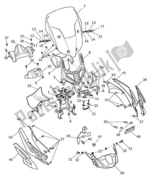 Tutte le parti per il Cockpit del Triumph Tiger XRX From VIN 855532 1215 2018 - 2021