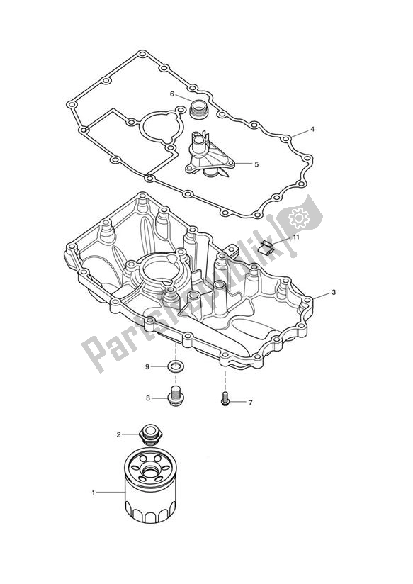 Todas las partes para Oil Sump de Triumph Speed Triple S From VIN 735438 1050 2016 - 2018