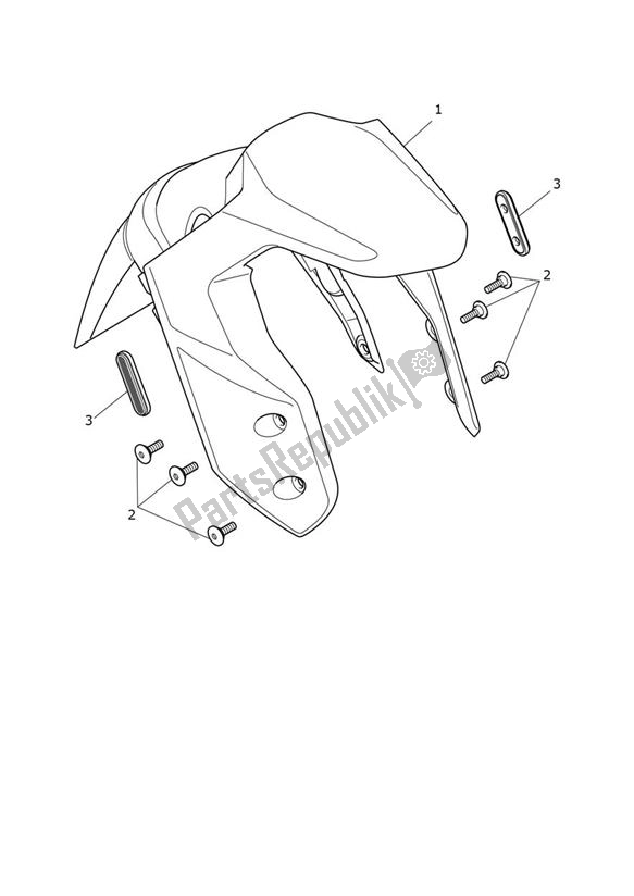 All parts for the Mudguard Front of the Triumph Tiger 900 Rally 888 2020 - 2024