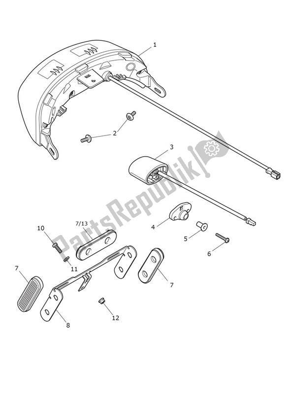 Toutes les pièces pour le Feu Arrière du Triumph Rocket 3 GT Black 2458 2021