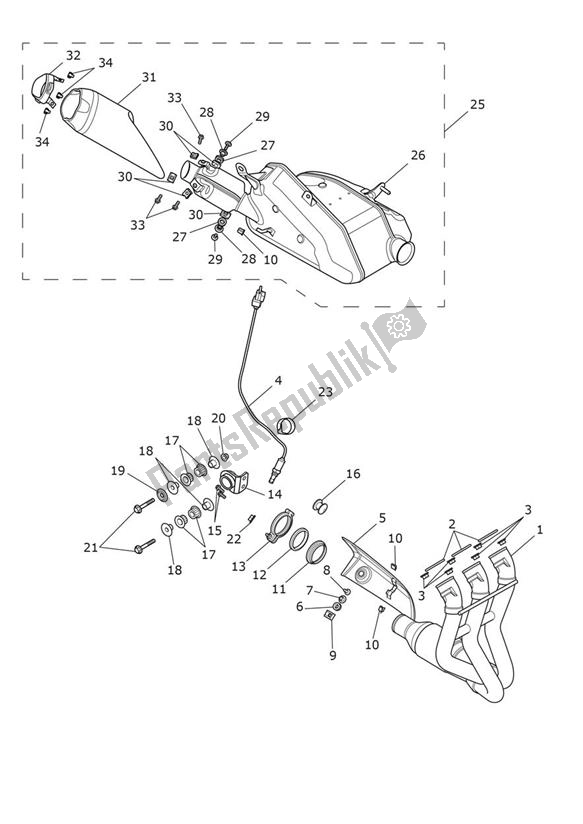 Tutte le parti per il Scarico del Triumph Street Triple RS UP TO VIN 965682 765 2017 - 2020