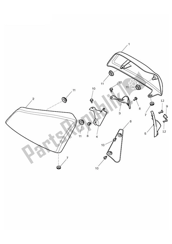 All parts for the Fairing Side of the Triumph Rocket III Touring 2294 2008 - 2017