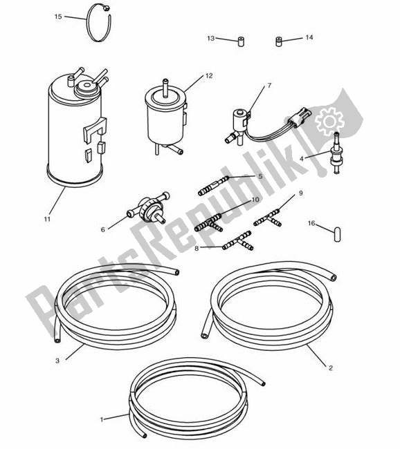 Todas las partes para Evap System Us Cal de Triumph Trident 750 & 900 748 1990 - 1998