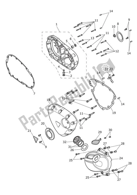 Toutes les pièces pour le Couvert De Moteur du Triumph Bobber From AC 1196 1200 2017 - 2021