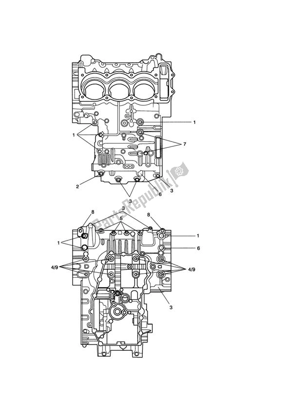 Alle onderdelen voor de Crankcase Screws van de Triumph Sprint GT 1050 2011 - 2016