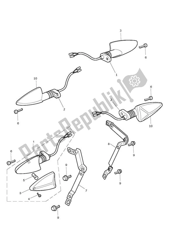 Tutte le parti per il Indicator del Triumph Street Triple UP TO VIN 560476 675 2007 - 2012