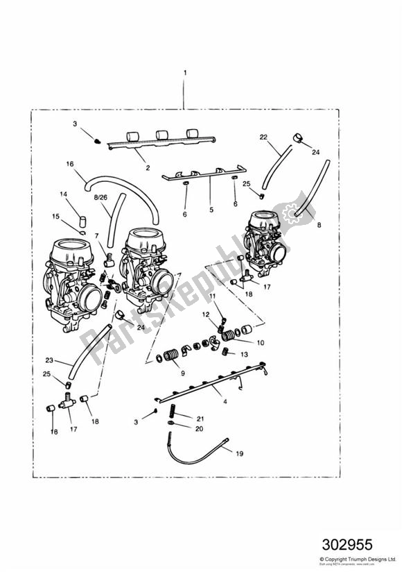 Alle onderdelen voor de Carburator California Mikuni van de Triumph Sprint 900 Carburator 885 1991 - 1998