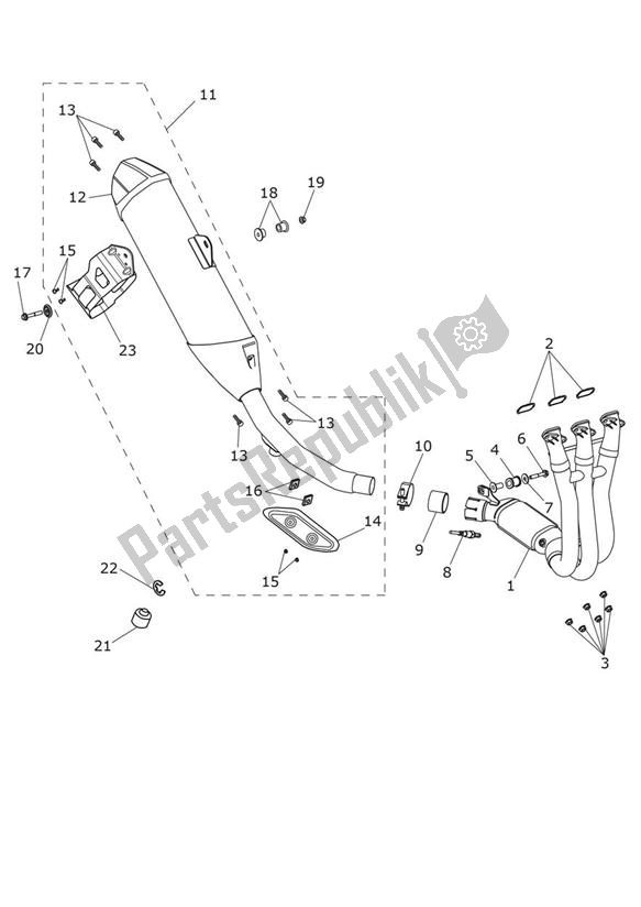 All parts for the Exhaust Standard - Explorer Xrx of the Triumph Explorer XRX 1215 2015 - 2018
