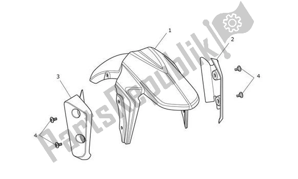 All parts for the Mudguard Front of the Triumph Tiger Sport From VIN 750470 1050 2021 - 2024