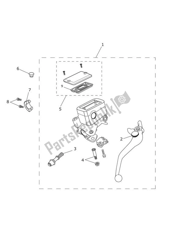 All parts for the Master Cylinder Assy Front of the Triumph Trophy 1215 SE 2013 - 2017