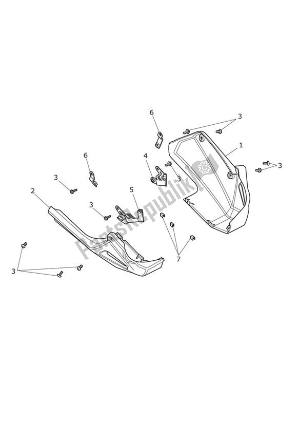 All parts for the Sumpguard Plastic of the Triumph Tiger Explorer 1215 2012 - 2016