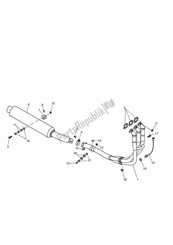 Toutes les pièces pour le échappement du Triumph Sprint ST 955I UP TO VIN 139276 1999 - 2001