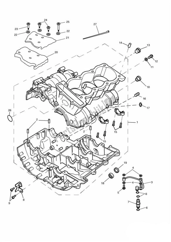 Todas as partes de Bloco Do Motor do Triumph Sprint RS 955 UP TO VIN 139276 1999 - 2002