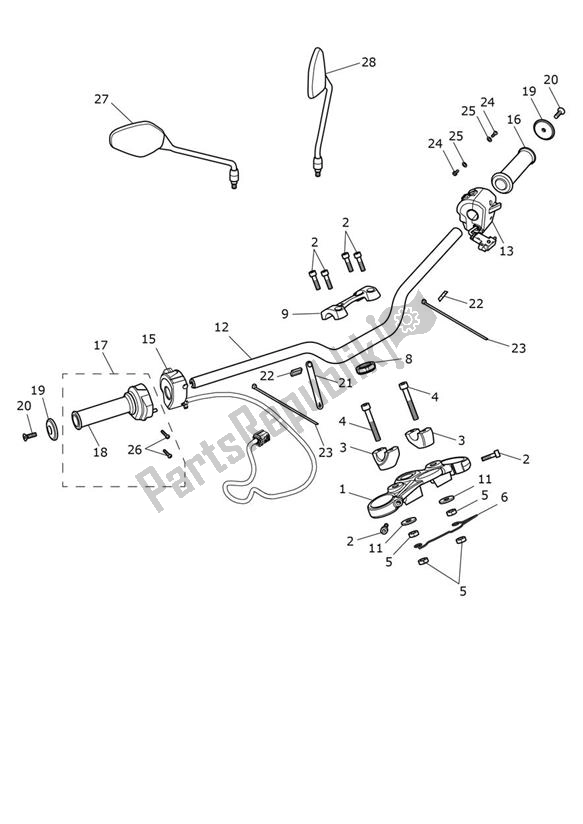 All parts for the Handlebar Switch of the Triumph Street Triple R From VIN BF 1297 765 2021 - 2024