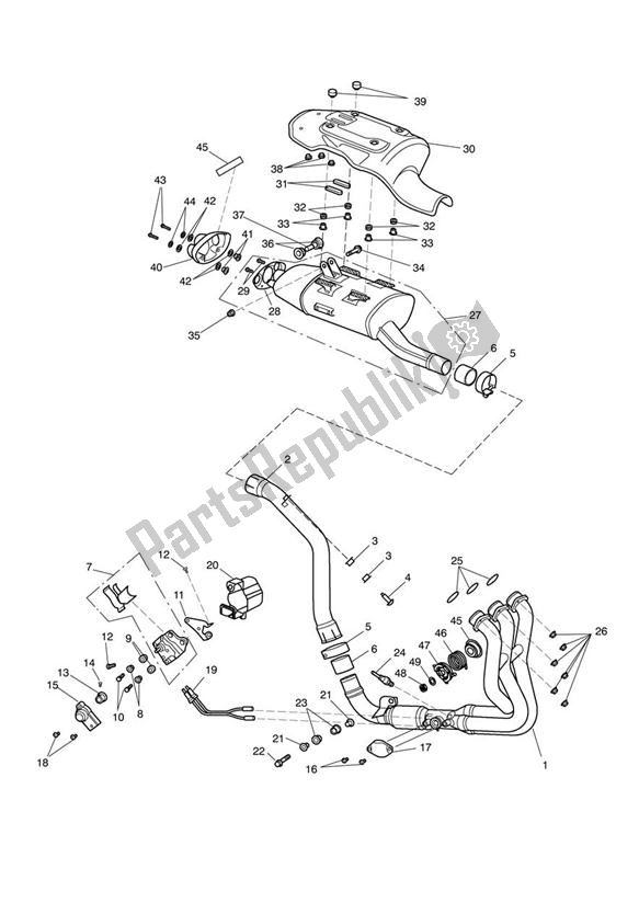 Tutte le parti per il Scarico del Triumph Daytona R UP TO VIN 564947 675 2009 - 2017