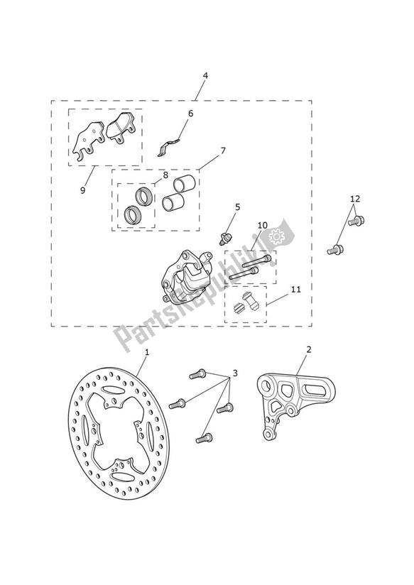 Tutte le parti per il Break Rear - Street Scrambler From Vin Ab9837 del Triumph Street Scrambler From AB 9837 900 2019 - 2021