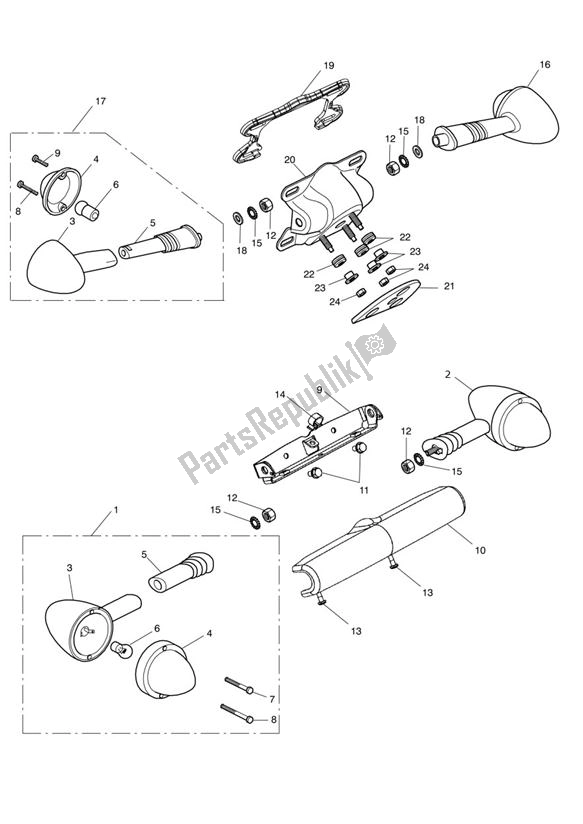 All parts for the Indicator of the Triumph America EFI From VIN 468390 865 2008 - 2017