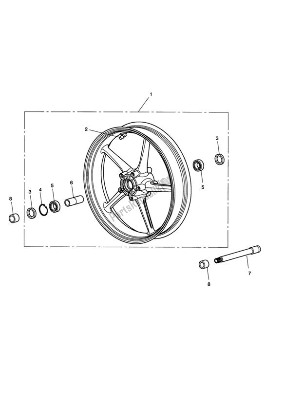 Toutes les pièces pour le Roue Avant du Triumph Daytona 675 UP TO VIN 381274 2006 - 2012