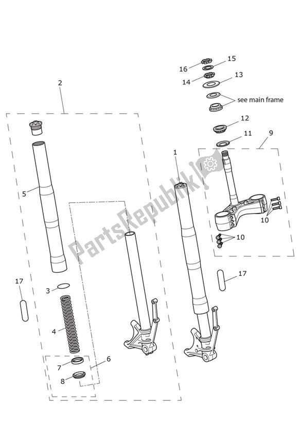 Todas las partes para Suspensión Delantera de Triumph Speed Triple R From VIN 735437 1050 2016 - 2018