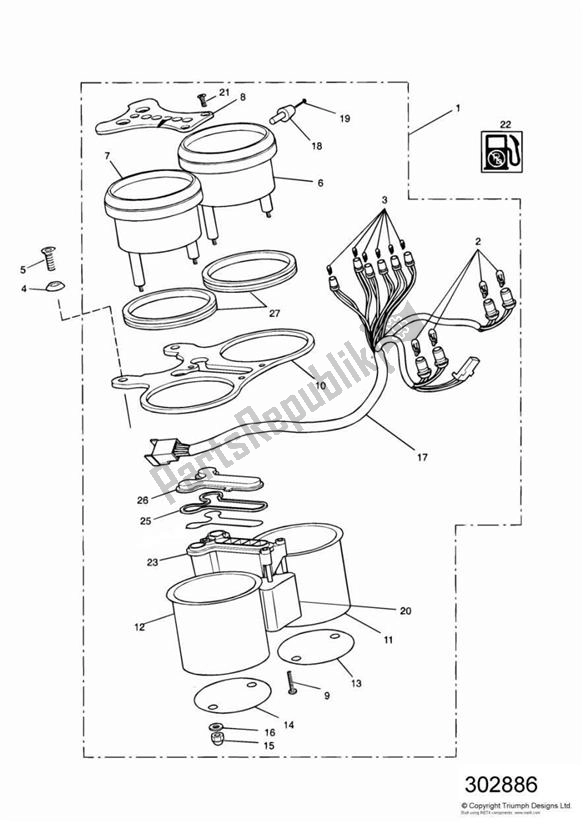 All parts for the Instrumente of the Triumph Speed Triple Carburator 885 1994 - 1997