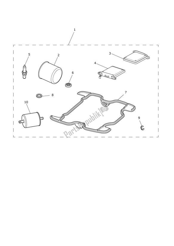 Tutte le parti per il Servicekit del Triumph Speedmaster 1200 From AC 1201 2022 - 2024